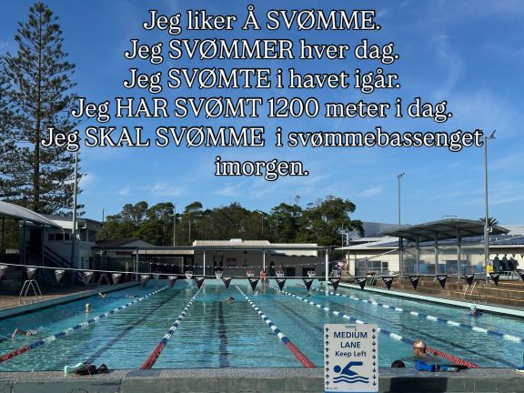 Norske verbtider - å svømme - to swim. Norske verbtider - å svømme - to swim.